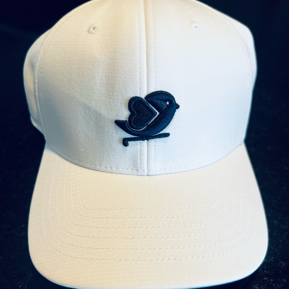 Puma White Cap with Black Bird Logo
